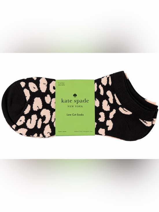 kate spade new york Accessories - kate spade new york Womens Low Cut Ankle Socks 3-Pack Leopard Print OS